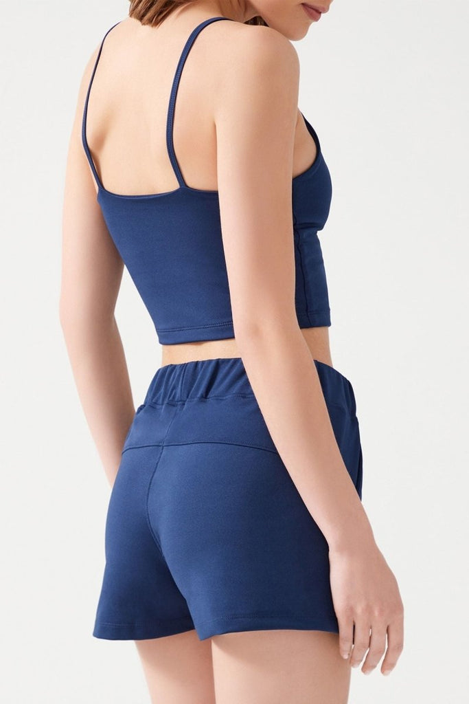 Cepli Beli Lastikli Basic Fit Spor Şort Lacivert - Los Ojos