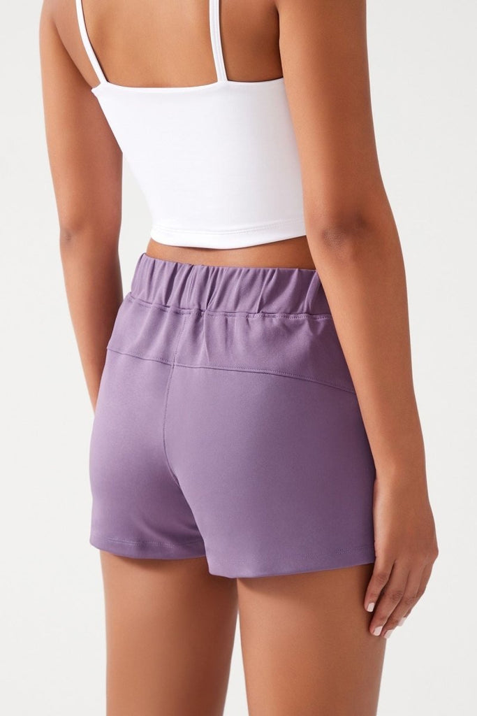 Cepli Beli Lastikli Basic Fit Spor Şort Lila - Los Ojos