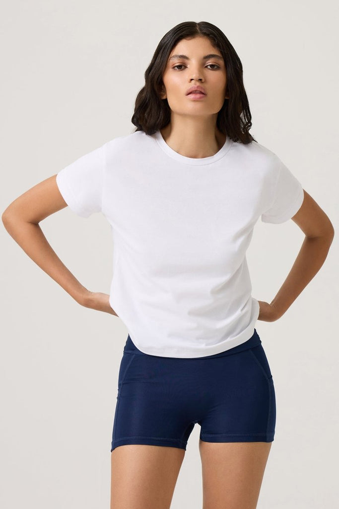 Düz Kesim Tişört Regular T-Shirt Beyaz - Los Ojos