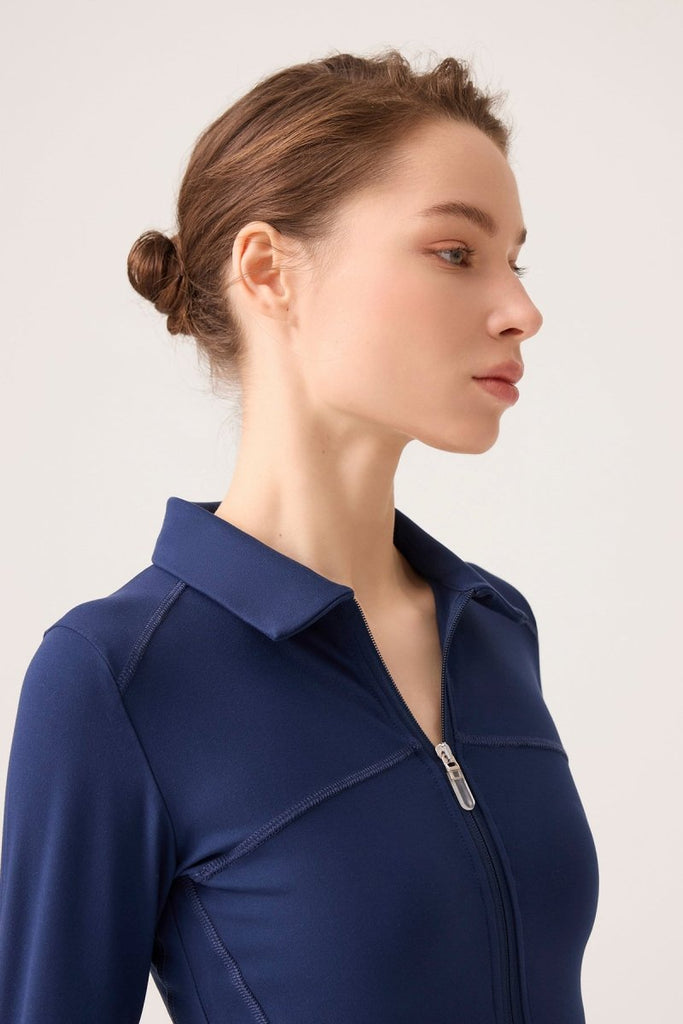 Fermuarlı Spor Ceket Collared Lacivert - Los Ojos