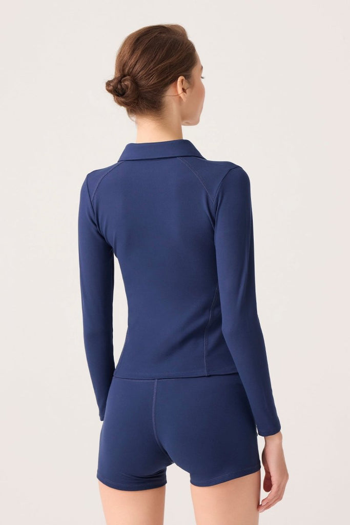 Fermuarlı Spor Ceket Collared Lacivert - Los Ojos