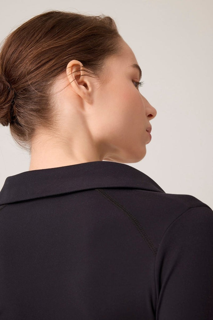 Fermuarlı Spor Ceket Collared Siyah - Los Ojos