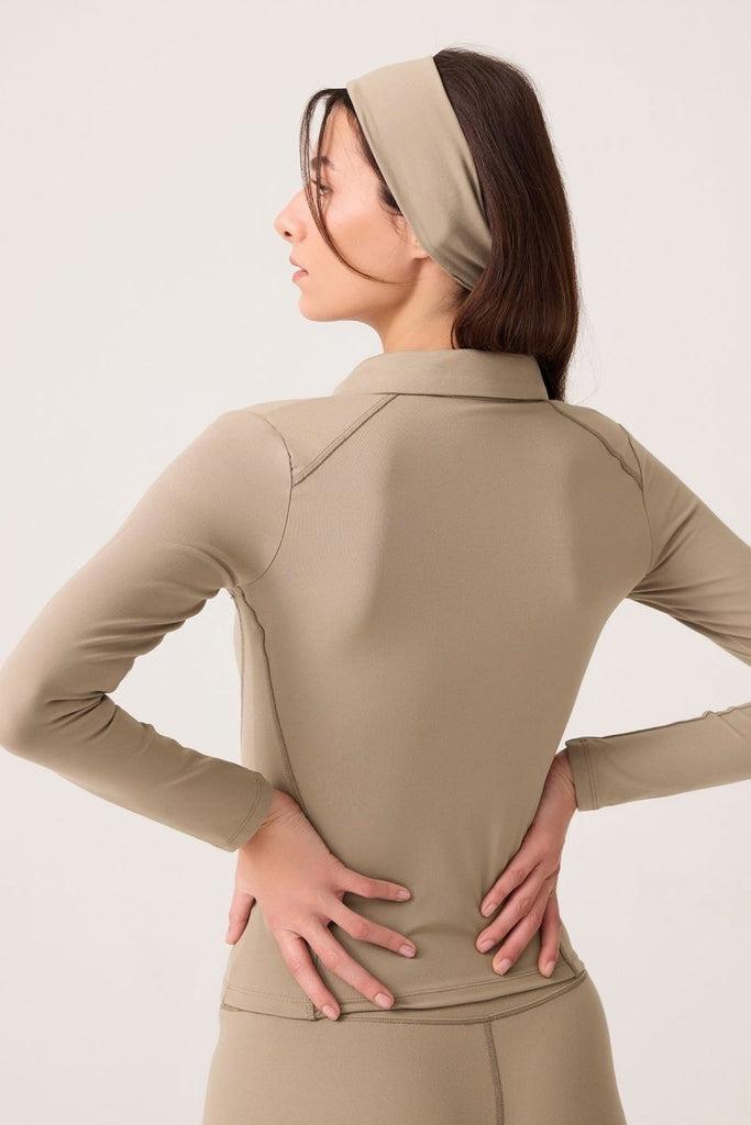 Fermuarlı Spor Ceket Collared Vizon - Los Ojos