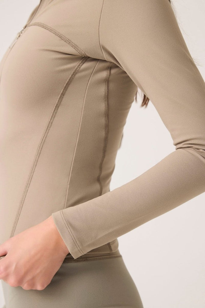 Fermuarlı Spor Ceket Collared Vizon - Los Ojos