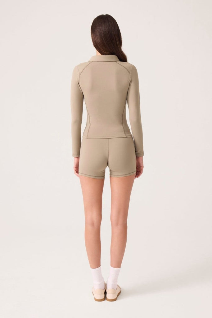 Fermuarlı Spor Ceket Collared Vizon - Los Ojos