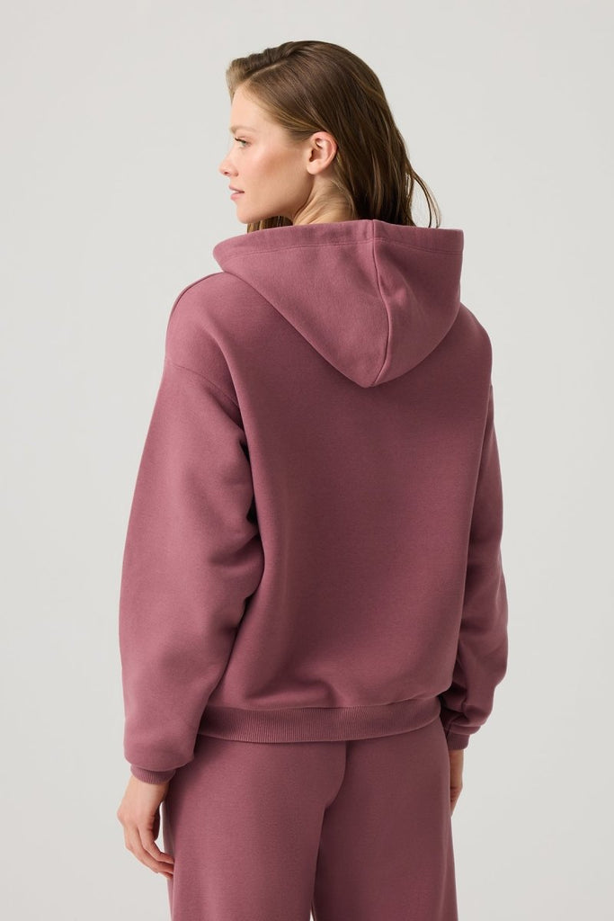 Geniş Kalıp Kapüşonlu Sweatshirt Hooded Sweat Bordo - Los Ojos