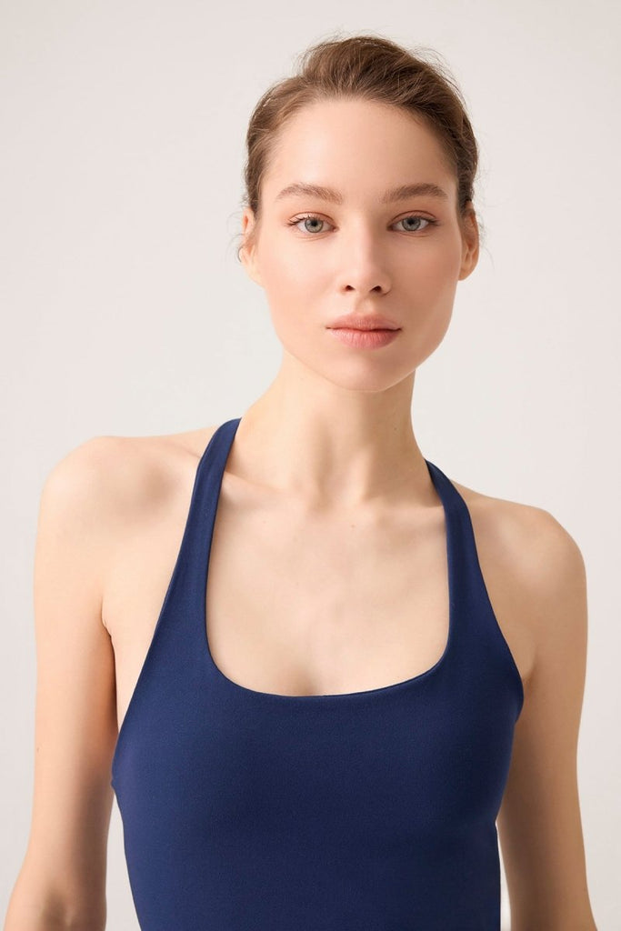 Halter Yaka Top Halter Tank Lacivert - Los Ojos