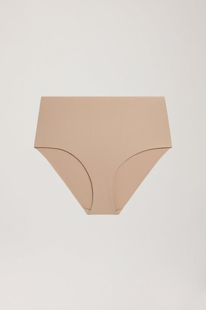 Lazer Kesim Yüksek Bel Görünmez Külot High Waisted Briefs Bej - Los Ojos