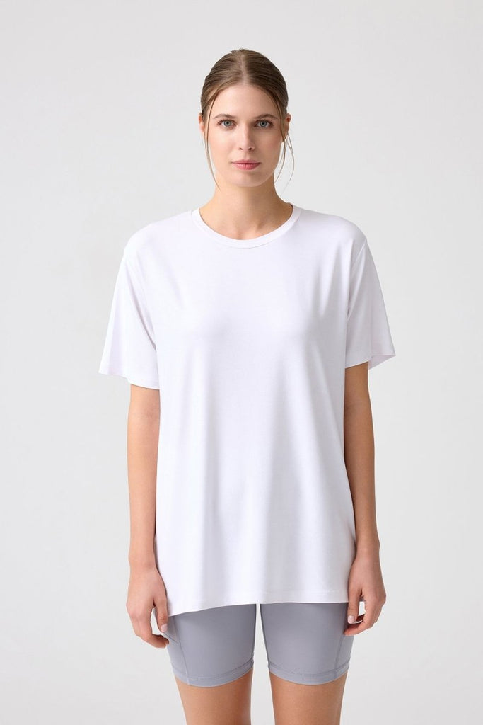 LOS OJOS x Melodi Oversize Geniş Kalıp Tişört Boyfriend T-Shirt Beyaz - Los Ojos