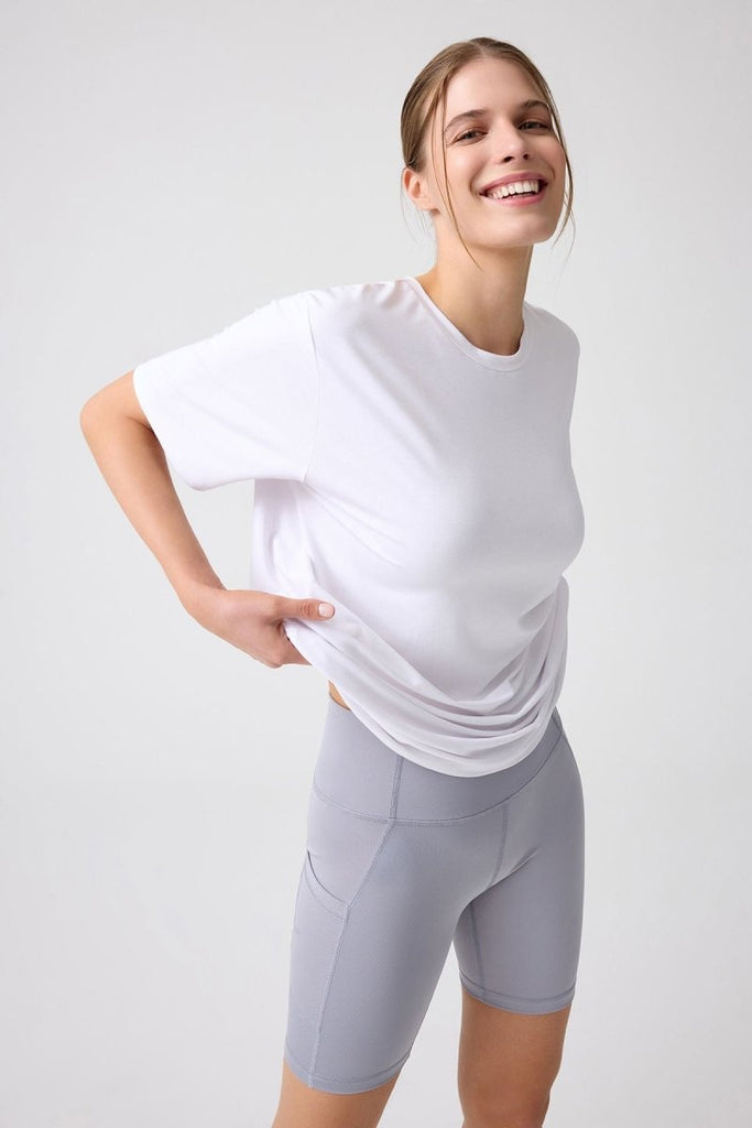 LOS OJOS x Melodi Oversize Geniş Kalıp Tişört Boyfriend T-Shirt Beyaz - Los Ojos