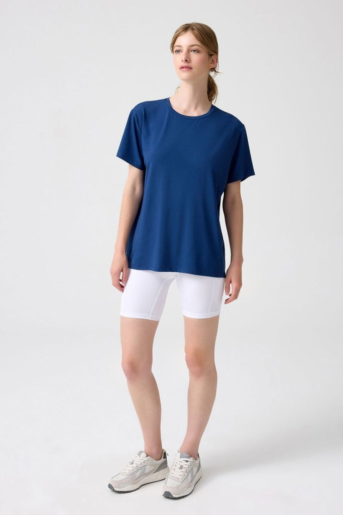 LOS OJOS x Melodi Oversize Geniş Kalıp Tişört Boyfriend T-Shirt Lacivert - Los Ojos