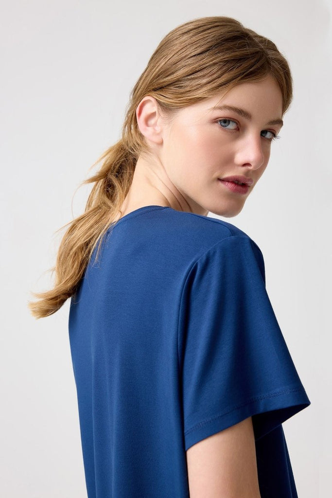 LOS OJOS x Melodi Oversize Geniş Kalıp Tişört Boyfriend T-Shirt Lacivert - Los Ojos