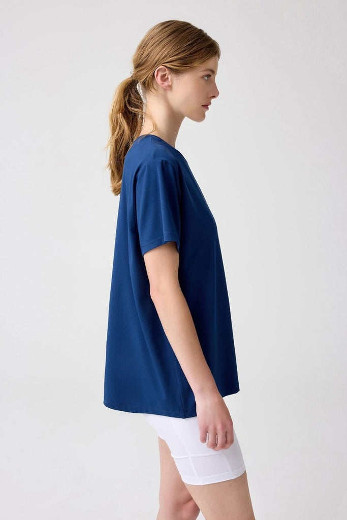 LOS OJOS x Melodi Oversize Geniş Kalıp Tişört Boyfriend T-Shirt Lacivert - Los Ojos