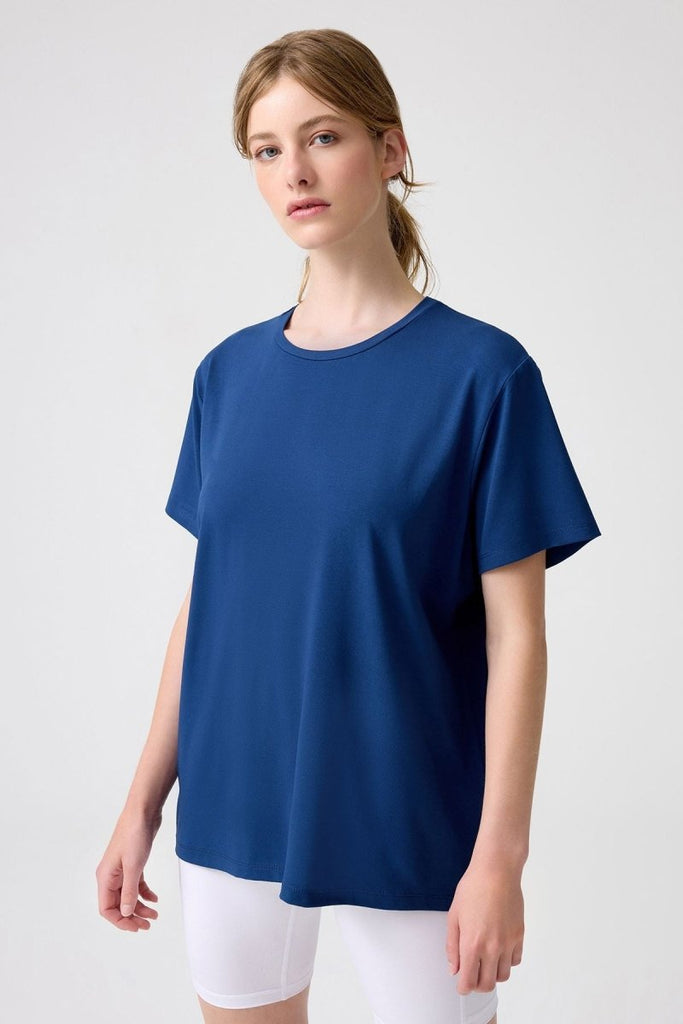 LOS OJOS x Melodi Oversize Geniş Kalıp Tişört Boyfriend T-Shirt Lacivert - Los Ojos