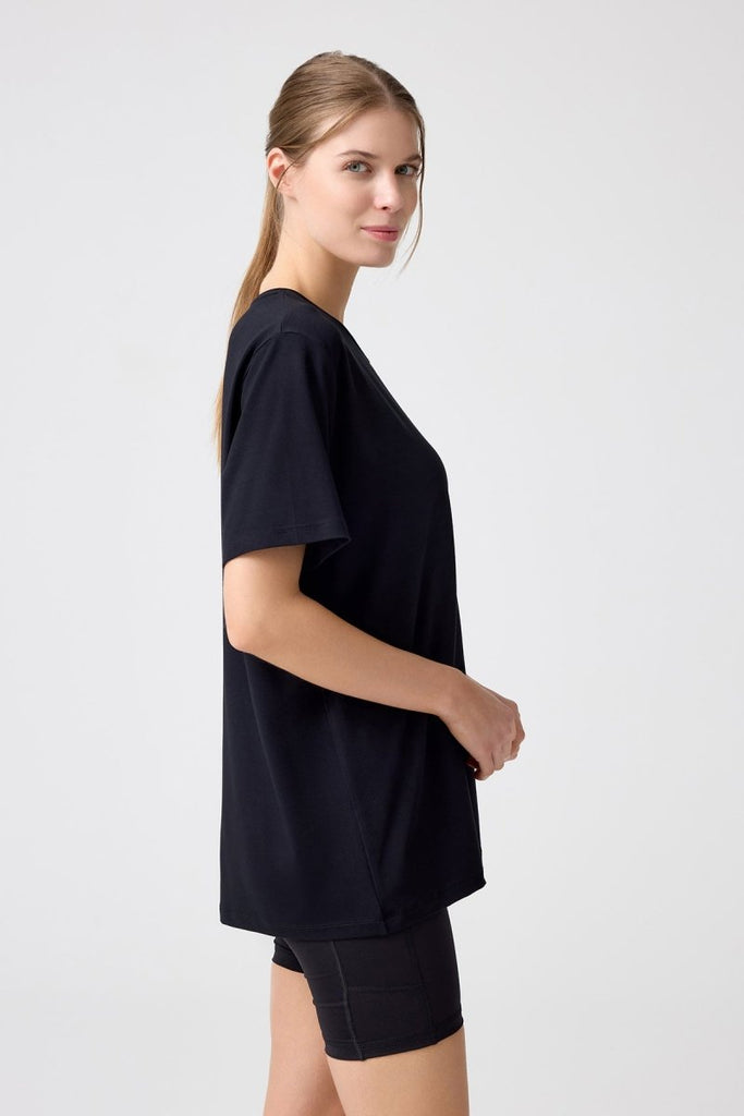 LOS OJOS x Melodi Oversize Geniş Kalıp Tişört Boyfriend T-Shirt Siyah - Los Ojos