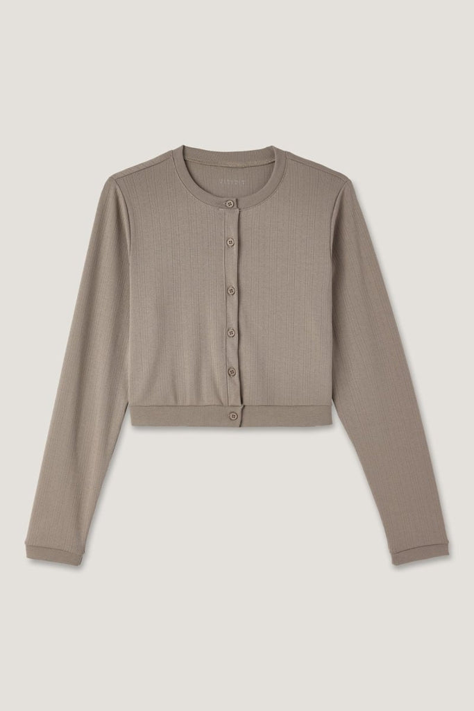 Petek Dokulu Düğmeli Pijama Takımı Pointelle PJ Vizon - Los Ojos