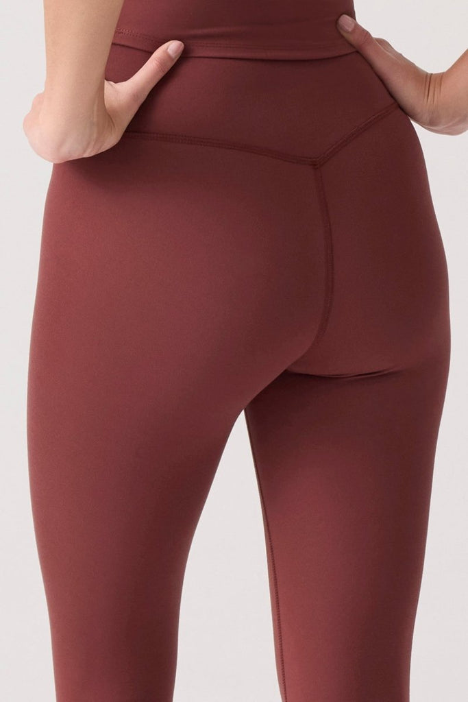 Yüksek Bel Spor Tayt Mono Leggings Bordo - Los Ojos