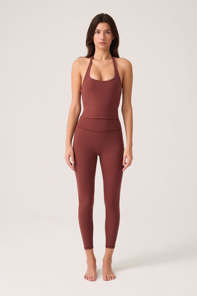 Yüksek Bel Spor Tayt Mono Leggings Bordo - Los Ojos